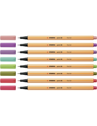 point 88 rotulador de punta fina Multicolor 8 pieza(s)