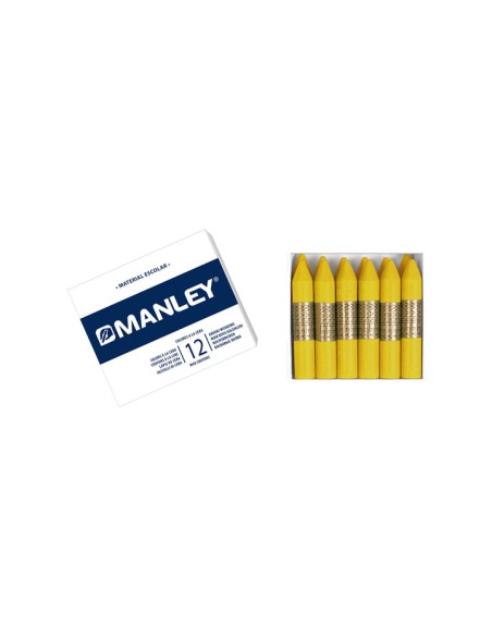 ESTUCHE 12 CERAS MANLEY MNC04704 OX. AMARILLO