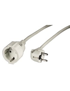 Cable con enchufe de 2m, seguro, resistente, color blanco.