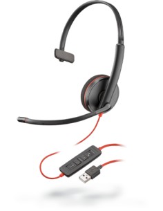 Blackwire C3210 Auriculares Alámbrico Diadema Llamadas/Música USB tipo A Negro, Rojo