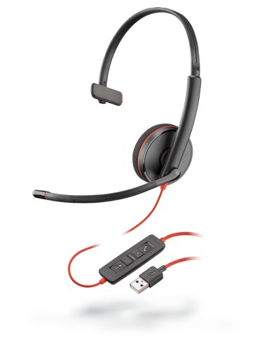 Blackwire C3210 Auriculares Alámbrico Diadema Llamadas/Música USB tipo A Negro, Rojo