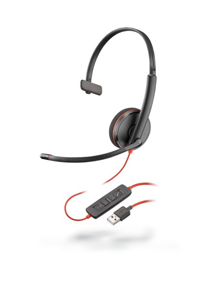 Blackwire C3210 Auriculares Alámbrico Diadema Llamadas/Música USB tipo A Negro, Rojo