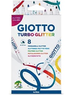 Estuche 8 rotuladores turbo glitter giotto