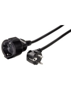 Cable alargador Schucko de 2m, con protección para niños, Color Negro