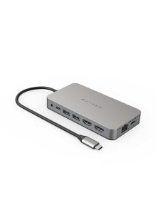 HDM1H base para portátil y replicador de puertos USB 3.2 Gen 1 (3.1 Gen 1) Type-C Acero inoxidable
