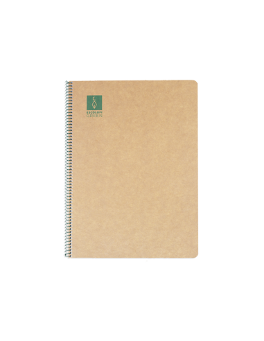 CUADERNO ESPIRAL DIN-A4 RECICLADO FSC 50 HOJAS 80G. CUADRÍCULA 4X4 CON MARGEN.GREEN ESCOLOFI 130200104