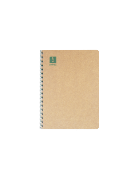 CUADERNO ESPIRAL DIN-A4 RECICLADO FSC 50 HOJAS 80G. CUADRÍCULA 4X4 CON MARGEN.GREEN ESCOLOFI 130200104