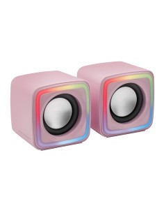MSCUBEP Rosa Altavoces Gaming RGB Compactos Procesador Sonido DSP 8W