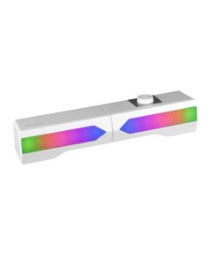 MSDUOW Barra de Sonido + Altavoces Gaming 2.0 RGB Mesh Bluetooth 5.0 y Jack Sonido DSP 15W, Blanco