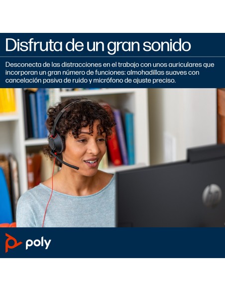 Auriculares estéreo Blackwire 5220 USB-C + Conector de 3,5 mm + Adaptador USB-C/A