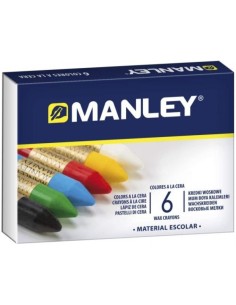Estuche 6 ceras Manley blandas colores surtidos