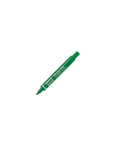 PENTEL PEN N50-BE MARCADOR PERMANENTE CUERPO ALUMINIO VERDE Y PUNTA MEDIA CONICA -12U-