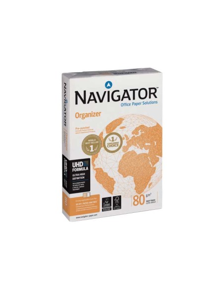 C. 5 PAQ. 500H PAP. NAVIGATOR ORGANIZER A4 80G 2T