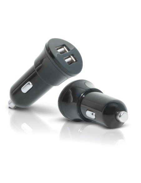 Car Charger 2 USB Universal Negro Encendedor de cigarrillos Auto