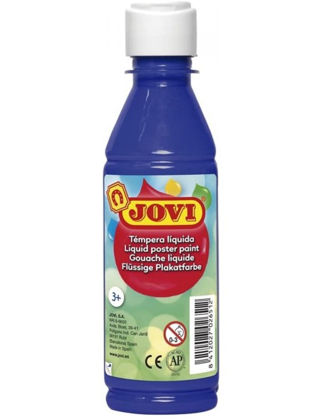 BOTE TEMPERA LIQUIDA JOVI 250ML AZUL ULTAMAR