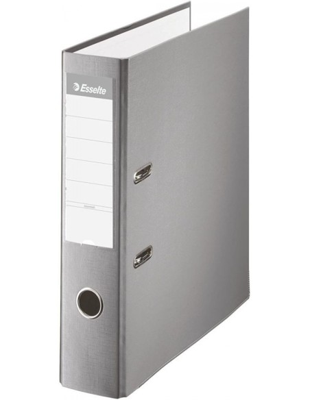 Archivador palanca folio 70mm carton forrado plastico color gris