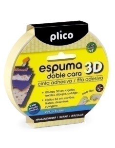 CINTA DOBLE CARA PLICO 2x15 ESPUMA