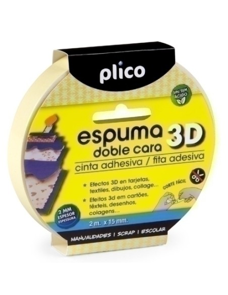 CINTA DOBLE CARA PLICO 2x15 ESPUMA