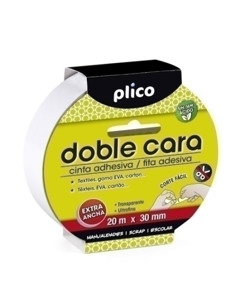 CINTA DOBLE CARA PLICO 20x30 BLANCO