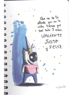 CUADERNO A5 JUSTO VALIENTE Y FELIZ