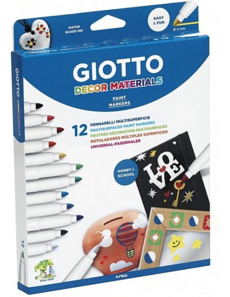 ESTUCHE 12 ROTULADORES GIOTTO DECOR MULTIPLES SUPERFICIES