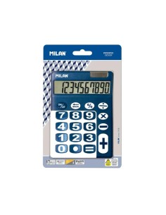 Blíster calculadora azul y blanco 10 dígitos con teclas grandes
