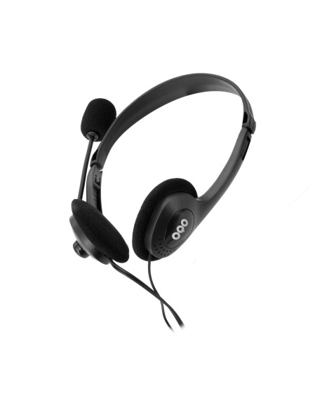 OQO-AU001-U auricular y casco Auriculares Alámbrico Diadema Oficina/Centro de llamadas Negro