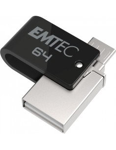 T260B unidad flash USB 64 GB USB Type-A / Micro-USB 2.0 Negro, Acero inoxidable