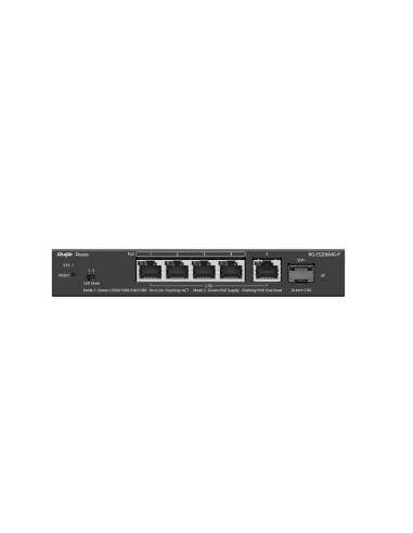 RG-ES206MG-P switch Gestionado L2 2.5G Ethernet (100/1000/2500) Energía sobre Ethernet (PoE) Montaje en pared/escritorio Negro