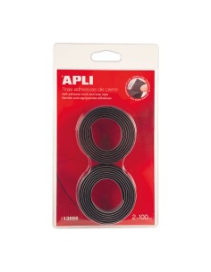APLI TIRAS ADHESIVAS DE CIERRE 2X100CM NEGRO