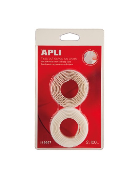 APLI TIRAS ADHESIVAS DE CIERRE 2X100CM BLANCO