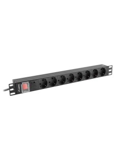 PDU-08F-0200-BK unidad de distribución de energía (PDU) 8 salidas AC 1U Negro