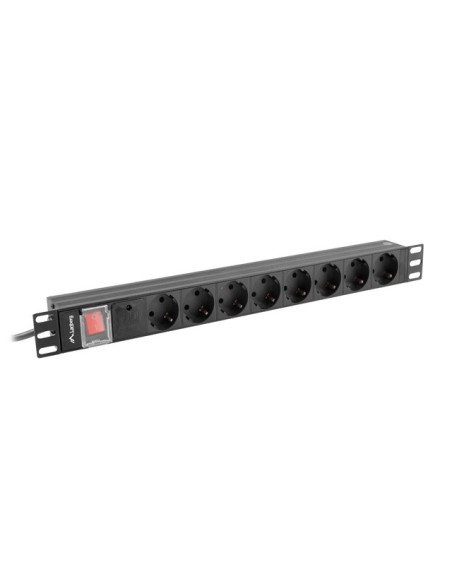 PDU-08F-0200-BK unidad de distribución de energía (PDU) 8 salidas AC 1U Negro