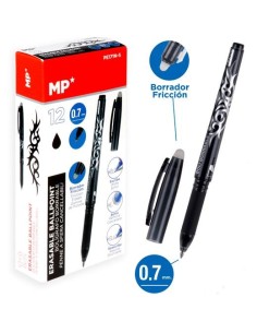 MP BOLIGRAFO CON CAPUCHÓN BORRABLE RETRÁCTIL 0.7MM NEGRO