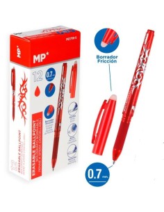 MP BOLIGRAFO CON CAPUCHÓN BORRABLE RETRÁCTIL 0.7MM ROJO