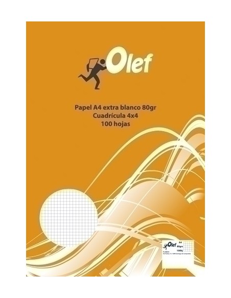 PAPEL A4 OLEF 80g 100h CUADRIC.4x4