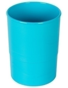 PORTA LAPICES PLASTICO REDONDO AZUL