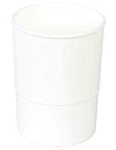 PORTA LAPICES PLASTICO REDONDO BLANCO