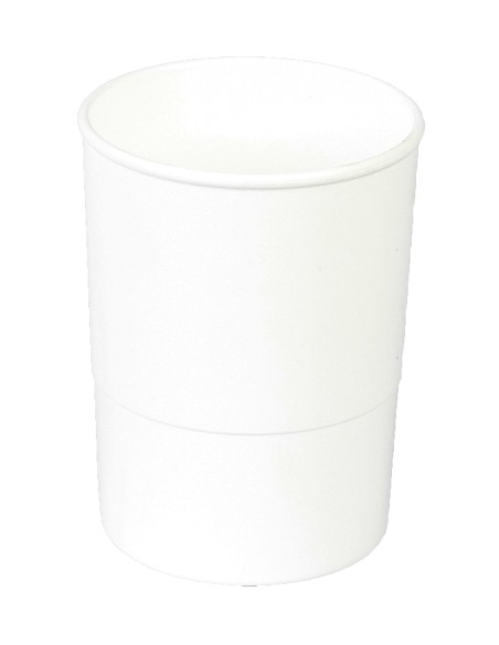 PORTA LAPICES PLASTICO REDONDO BLANCO