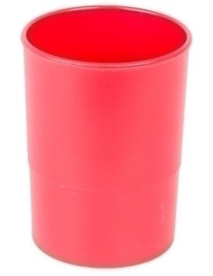 PORTA LAPICES PLASTICO REDONDO ROJO