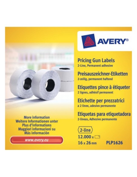 PLP1626 etiqueta autoadhesiva Etiqueta de precio Permanente Blanco 12000 pieza(s)