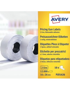 PLR1626 etiqueta autoadhesiva Etiqueta de precio Desmontable Blanco 12000 pieza(s)