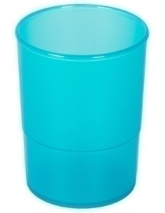 PORTA LAPICES PLASTICO REDONDO TR. AZUL