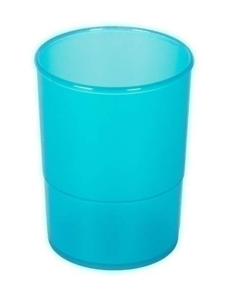 PORTA LAPICES PLASTICO REDONDO TR. AZUL
