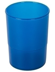 PORTA LAPICES PLASTICO REDONDO TR. AZUL