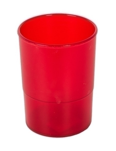 PORTA LAPICES PLASTICO REDONDO TR. ROJO