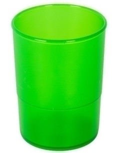 PORTA LAPICES PLASTICO REDONDO TR. VERDE