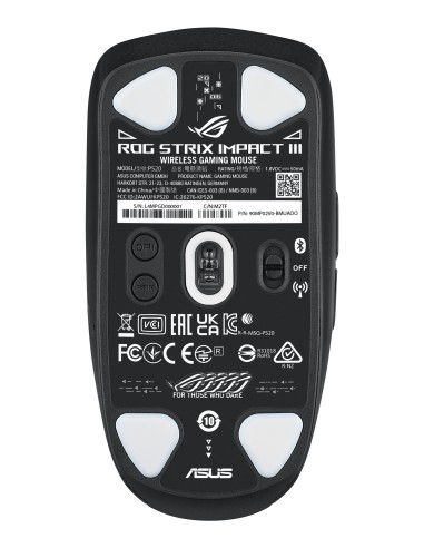 ROG Strix Impact III Wireless ratón Ambidextro RF Wireless + Bluetooth Óptico 36000 DPI
