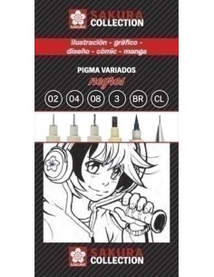 TALENS SAKURA COLLECTION SET DE ROTULADORES PIGMA VARIADOS + PORTAMINAS NEGRO