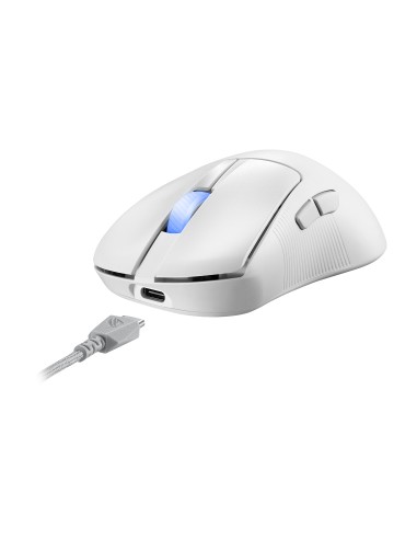 ROG Keris II Ace Wireless AimPoint White ratón mano derecha RF Wireless + Bluetooth + USB Type-A Óptico 42000 DPI